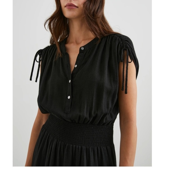 Rails Samina Mini Linen Blend Dress Black Size XS - Picture 3 of 13